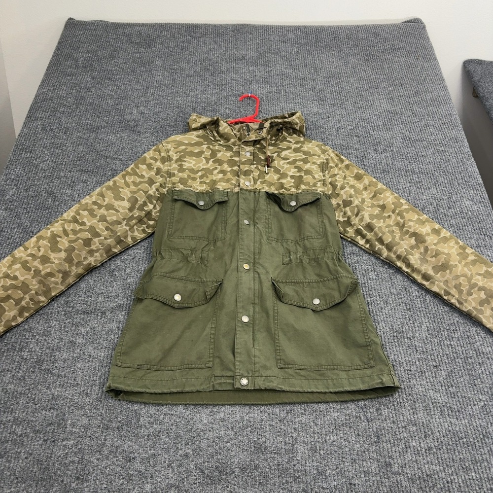 Nike Jacket Womens S Green Cotton Camo Ripstop Utility Hooded Military Gorpcore